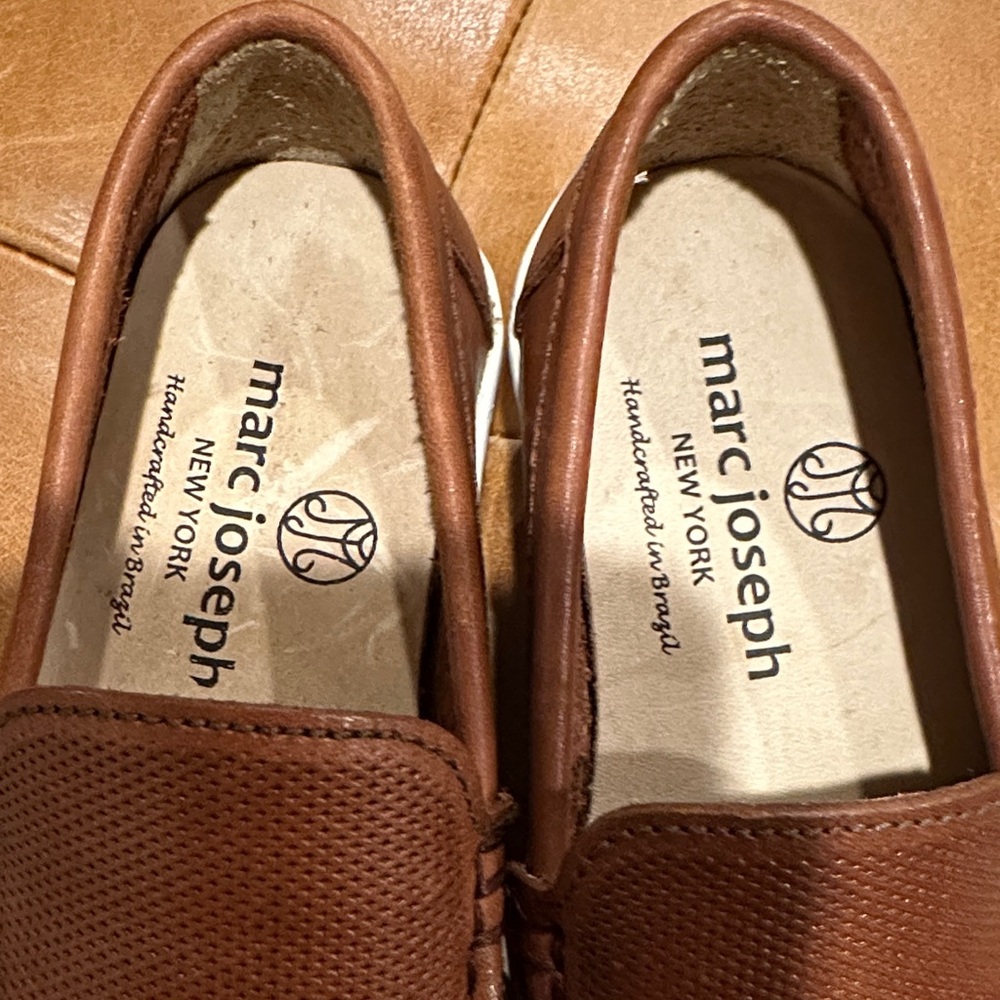 Marc Joseph Tan Leather Men's Slip-Ons - Picture 2 of 6